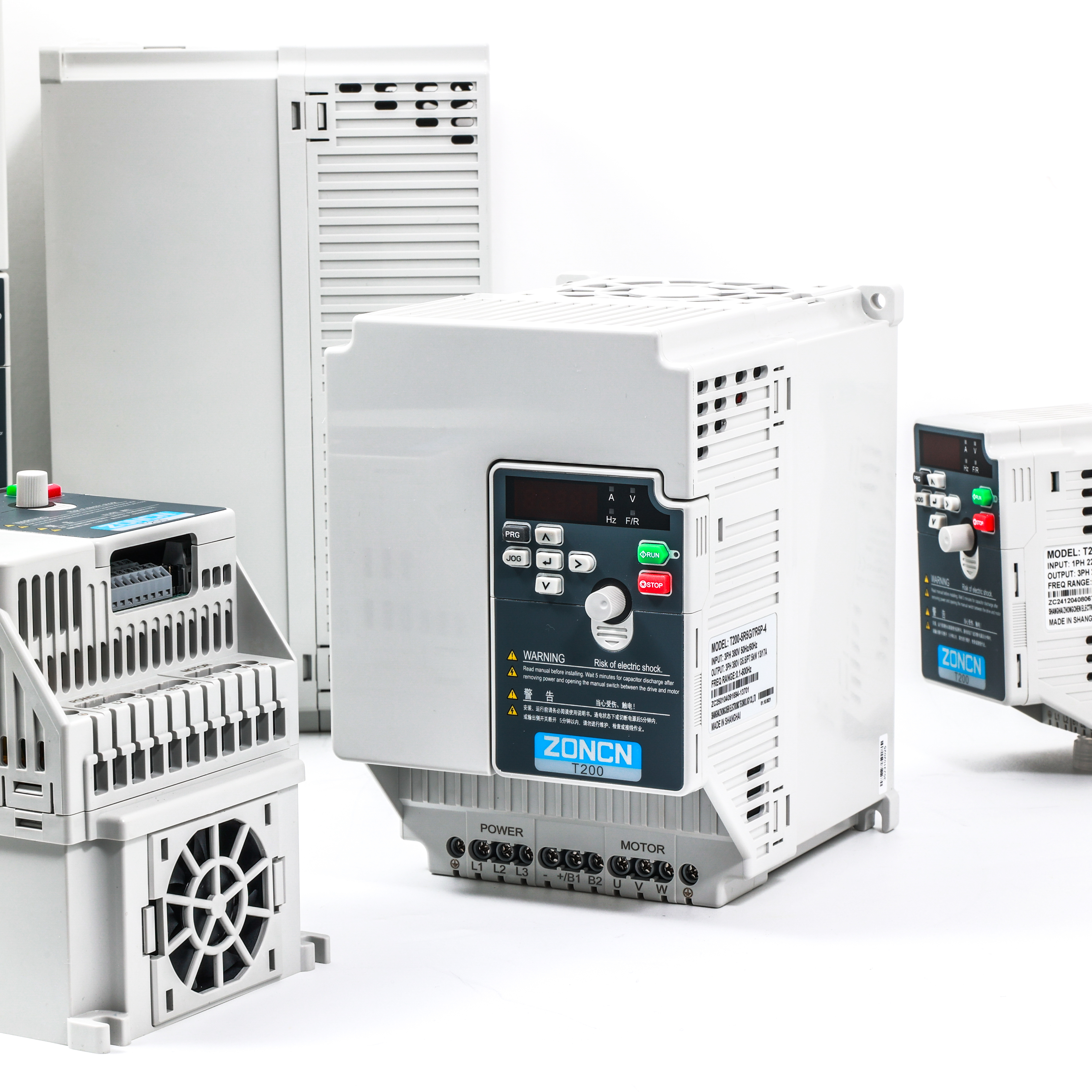 ZONCN T200 VFD Drive Variable Speed Drive with 0.4kW-220kW Power Range Built-in EMC Filter and STO Function